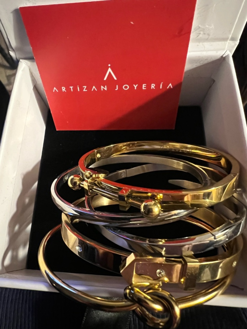 Artizan Joyería Gold & Silver Mixed Metal Bangle Bracelet Set